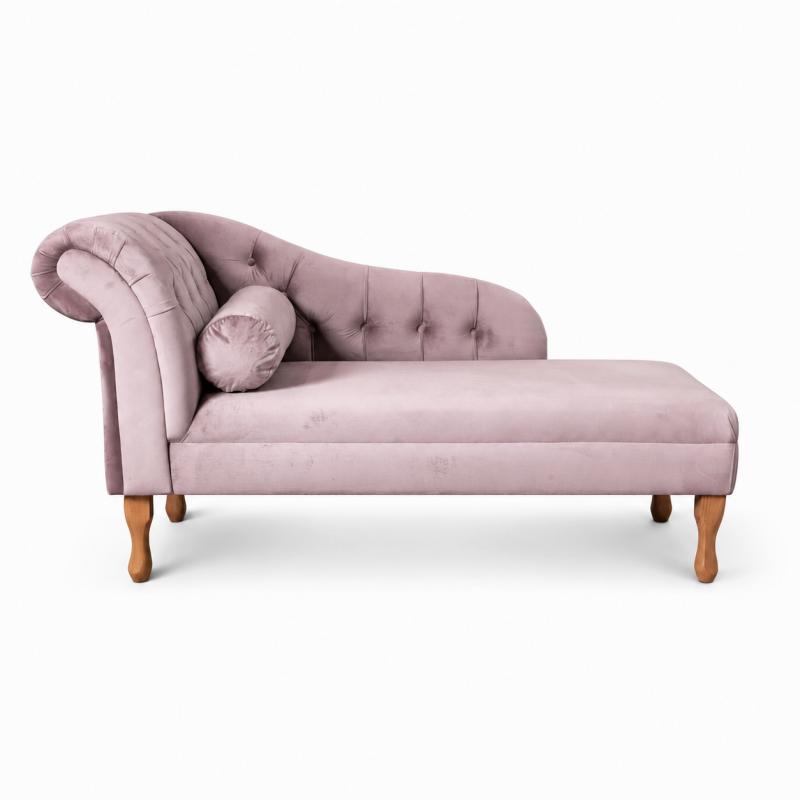 Medium Buttoned Chaise Longue in Cambio Heather Velvet Medium Buttoned Chaise Longue in Cambio Heather Velvet