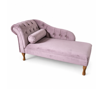 Medium Buttoned Chaise Longue in Cambio Heather Velvet