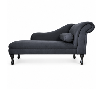 Large Chaise Longue in Dream Black Faux Suede