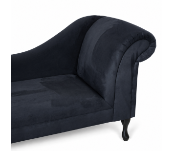 Large Chaise Longue in Dream Black Faux Suede