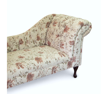 Large Deep Buttoned Chaise Longue in Camden Floral Pearl Fabric