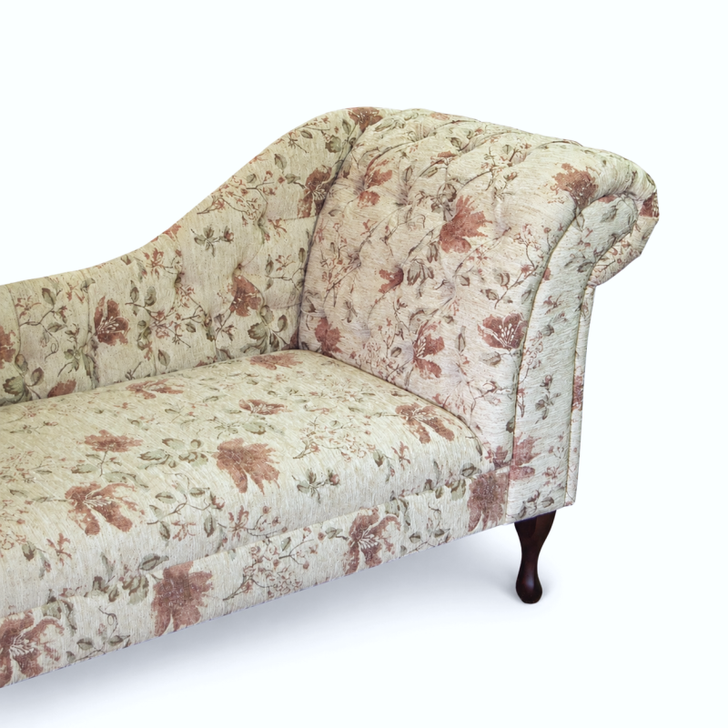 Large Deep Buttoned Chaise Longue in Camden Floral Pearl Fabric Large Deep Buttoned Chaise Longue in Camden Floral Pearl Fabric
