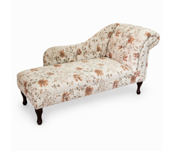 Large Deep Buttoned Chaise Longue in Camden Floral Pearl Fabric