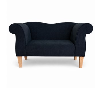 Small Chaise Sofa in Notting Hill Plain Noir Velvet Fabric
