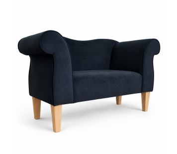 Small Chaise Sofa in Notting Hill Plain Noir Velvet Fabric