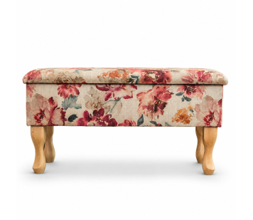 Dressing Table Storage Stool in Giardino Pink Eternal Blossom Fabric