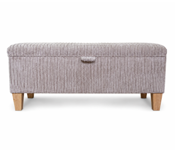 Storage Bench Stool in Mink Jumbo Cord Fabric