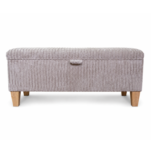 Storage Bench Stool in Mink Jumbo Cord Fabric