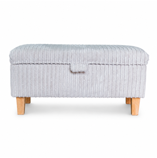 Storage Footstool in Beige Jumbo Cord Fabric