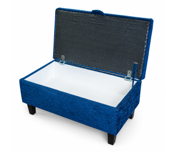 Storage Footstool in Navy Chenille Fabric
