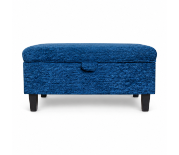 Storage Footstool in Navy Chenille Fabric