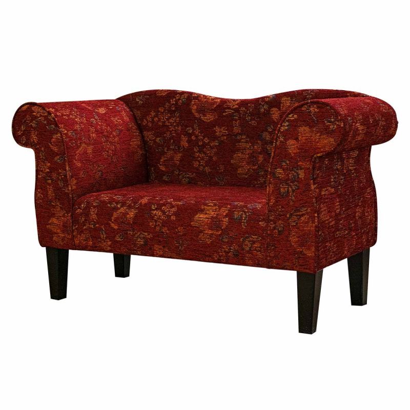 Small Chaise Sofa in Camden Floral Wine Fabric SR12405 | Beaumont Small Chaise Sofa in Camden Floral Wine Fabric SR12405 | Beaumont
