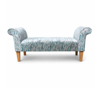 Medium Window Seat Settle in Striped Fabric