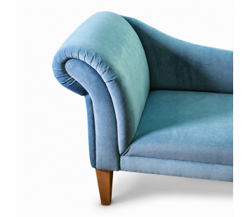 Medium Chaise Longue in AquaVelvet Air Force Velvet