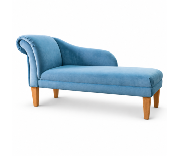 Medium Chaise Longue in AquaVelvet Air Force Velvet