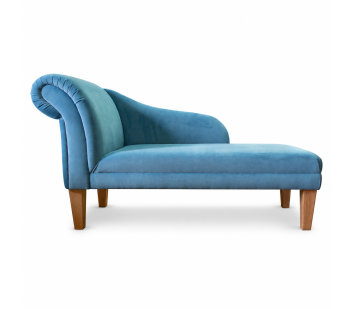 Medium Chaise Longue in AquaVelvet Air Force Velvet