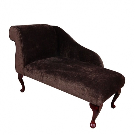 41" Mini Chaise Longue in a Velluto Chocolate Brown Fabric