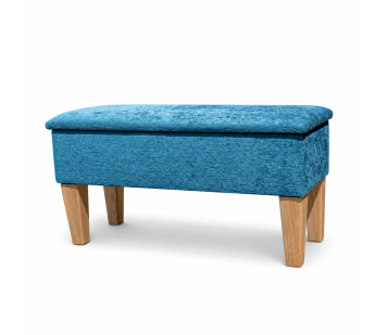 Medium Dressing Table Stool in a Chenille Carlton Teal Fabric