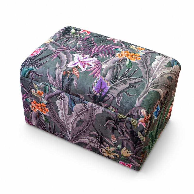 Small Pouffe Stool in Maestro Ribera Grey Fabric Small Pouffe Stool in Maestro Ribera Grey Fabric
