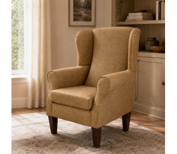 Standard Wingback Westoe Chair in Gold Colour Linen Fabric