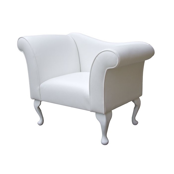 Designer Chaise Chair in a White Faux Leather - ULT1210