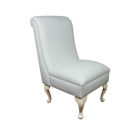 Bedroom Chair in a Medal White Genuine Leather
