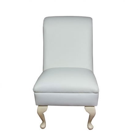 Bedroom Chair in a Medal White Genuine Leather