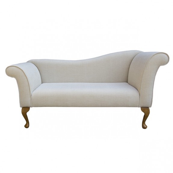 Designer Chaise Sofa in a Kenton Slub Natural Fabric