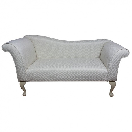 Designer Chaise Sofa in an oyster Trellis Fabric - 17084  (Standard Size)