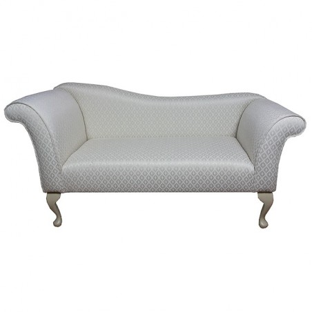 Designer Chaise Sofa in a Woburn Oyster Trellis Fabric