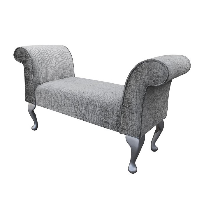 Standard Settle in a Steel Pebble Chenille Fabric - DUN309 Standard Settle in a Steel Pebble Chenille Fabric - DUN309