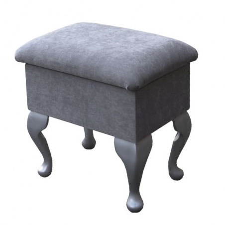 grey dressing table stool with storage