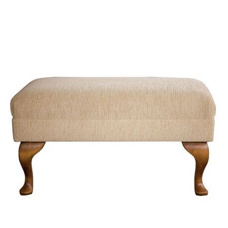 Footstool in a Boucle Straw Fabric -15733