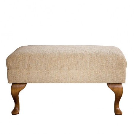 Medium Footstool in a Portobello Boucle Straw Fabric