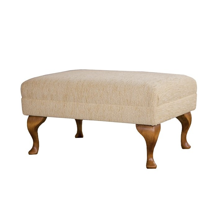 Footstool in a Boucle Straw Fabric -15733