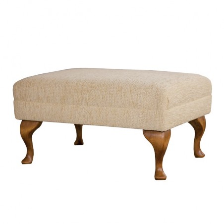 Footstool in a Boucle Straw Fabric -15733