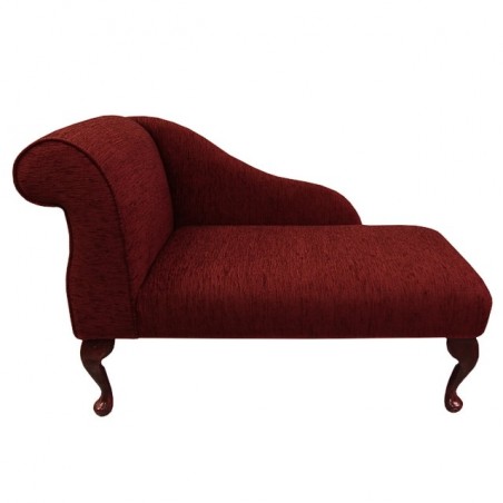 41" Mini Chaise Longue in a Carnaby Flame Wine Red Fabric