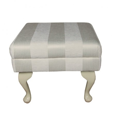 Small Footstool in a Woburn Oyster Stripe Fabric