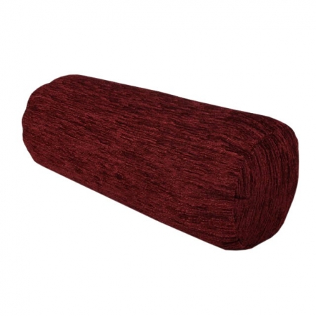 Bolster Cushion in a Flame Wine Fabric - 15929