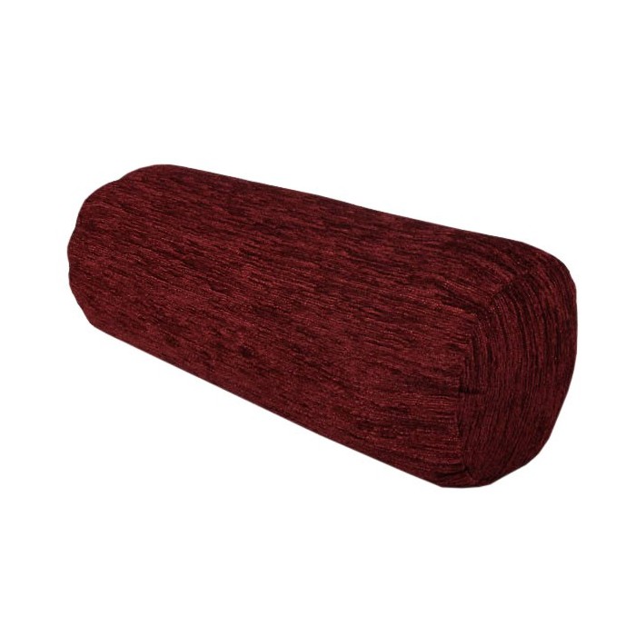 Bolster Cushion in a Flame Wine Fabric - 15929