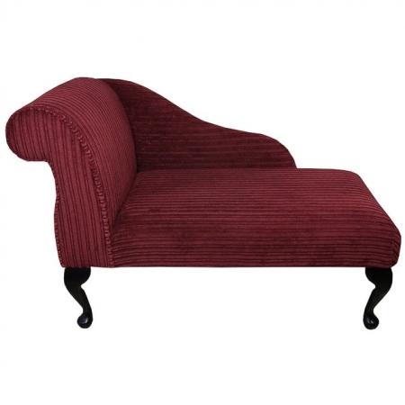 41" Mini Chaise Longue in a Luxury Velvet Jumbo Cord Henna / Red - 16111