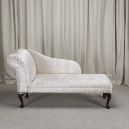 52" Classic Style Chaise Longue in an Oyster Rippled Fantasia Fabric - Fant100