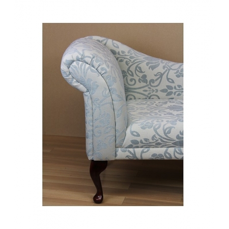 56" Classic Style Chaise Longue in Medallion Blue Fabric - 17051