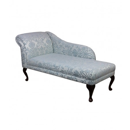 56" Classic Style Chaise Longue in Medallion Blue Fabric - 17051