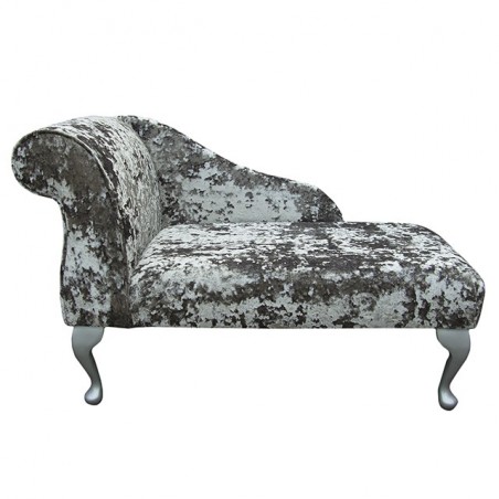 LUXE 41" Mini Chaise Longue in a Lustro Mercury Fabric