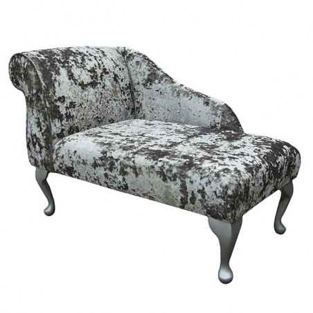 41" Mini Chaise Longue in a Lustro Mercury Fabric - LUS1316