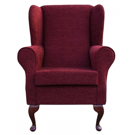 Standard Wingback Fireside Westoe Chair in a Portobello Boucle Claret Fabric