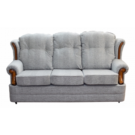 3 Seater Verona Sofa in a Maida Vale Broadstripe and Plain Grey Fabric