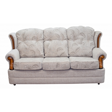 3 Seater Verona Sofa in a Maida Vale Floral and Plain Linen Fabric