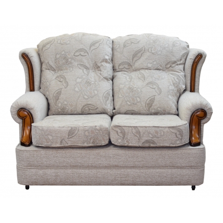 2 Seater Verona Sofa in a Maida Vale Floral and Plain Linen Fabric